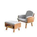 Kid Kraft Reading Chair & Ottoman Set W/ Cushions Mid Century Wooden Furniture New. Price: $225.00.