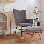Vidaxl Rocking Chair With Stool Dark Grey Fabric New. Price: $145.95.