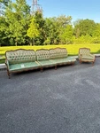 Vintage Union Brothers Sofa Armchair Set - Solid Wood Frame Project Used. Price: $300.00.