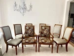 Ethan Allen Addison Louis Xvi Style Carved Wood & Upholstered Set Of 8 Chairs Used. Price: $4285.00.