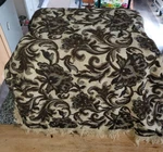 Homemade Ottoman Slipcover Footstool W/ Fringe Upholstery Fabric 18X28X15 Used. Price: $23.95.