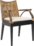 Tropical Rattan Woven Arm Chair In Brown/black For Stylish Home Decor New. Price: $398.99.