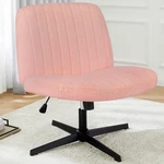 Office Chair Armless Adjustable Swivel Teddy Fabric Pink No Wheels Dumos Criss New. Price: $89.99.