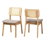 Baxton Studio Dannon Grey Fabric And Oak Wood 2-PIECE Dining Chair Set New. Price: $264.03.