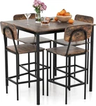 Giantex 5-PIECE Dining Set Counter Height Table 4 Bar Stools Mix Brown New. Price: $170.49.