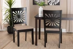 Olympia Beige Fabric Espresso Wood Dining Chairs Set Of 2 New. Price: $194.00.