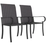 Outsunny Set Of 2 Outdoor Wicker Dining Chairs With Armrests, Brown New. Price: $80.99.