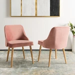 Safavieh Lulu Upholstered Dining Chair Set Of 2 Dusty Rose / Gold New. Price: $411.82.
