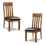Bowery Hill Set Of 2 Upholstered Dining Chairs Medium Brown New. Price: $222.03.