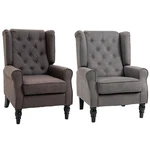 Button-tufted Accent Chair With High Wingback, Rounded Cushioned Armrests New. Price: $192.99.