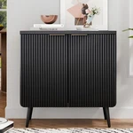 Wood Fluted Sideboard With 2 Doors, Modern Buffet Cabinet Shelves, Multi... New. Price: $108.95.