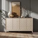Fluted Sideboard Cabinet With Storage Solid Wood Buffet For Dining Room, Crede New. Price: $453.99.