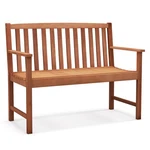 Giantex Outdoor 2-SEAT Wood Patio Bench W/ Armrests & Backrest Slatted New. Price: $132.74.