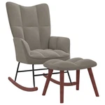 Rocking Chair With Ottoman Light Gray Velvet New. Price: $193.55.