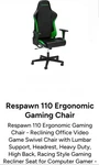 Respawn 110 Gaming Chair Green High Back Ergonomic Comfort And Style New. Price: $160.00.