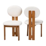 Baxton Studio Kacela Cream Fabric And Brown Wood 2-PIECE Dining Chair Set New. Price: $260.44.