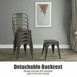 Costway Style Metal Dining Side Chair Wood Seat Stackable Bistro Cafe, Set Of 4 New. Price: $211.50.