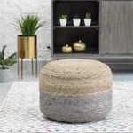 Pouf Natural Jute Cover Home Decor Braided Living Room Ottoman Foot Stool New. Price: $76.10.