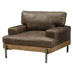 Acme Silchester Leather Accent Chair In Oak And Distress Chocolate New. Price: $2099.04.