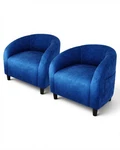 Garveehome Accent Club Chair Set Of 2 - Navy Blue Upholstered New. Price: $439.99.