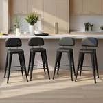 Set 4 Black 30-INCH Bar Stools With Soft Cushion For Kitchen New. Price: $216.99.