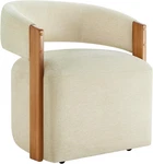 Stylish Upholstered Dining Chair With Casters Wooden Armrests New. Price: $383.99.