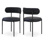Meridian Furniture Beacon Black Vegan Leather And Boucle Dining Chair (set Of 2) New. Price: $302.07.