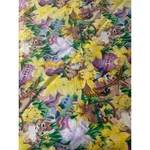 Vintage Yellow Easter Bunny Basket Egg Flowers Cotton Fabric 40" X Last 2 Yards New. Price: $10.50.