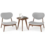 Accent Chairs Set Of 2 With Side Table And Solid Wood Frame-gray Color: New. Price: $253.48.