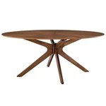Modway Crossroads 71" Oval Modern Wood Dining Table Walnut New. Price: $483.99.
