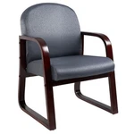 Boss Mahogany Frame Guest, Accent Or Dining Chair Grey Fabric New. Price: $153.99.