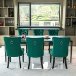 Set Of 2 Velvet Upholstered Dining Chairs Tufted Wingback Accent Tub New. Price: $308.99.