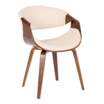 Lumisource Symphony Cream Faux Leather Walnut Dining Accent Chair Open. Price: $134.99.