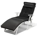 Patiojoy Folding Chaise Lounge Chair Lightweight Recliner W/cushion Black New. Price: $79.99.