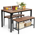 Giantex Dining Table Set For 4, 43" Kitchen And Chairs, Bench Wi... New. Price: $176.65.