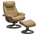 Fjords Mustang Small Recliner Comfort Chair Sandel Leather Espresso Wood Stain New. Price: $1795.00.