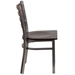 Flash Furniture Clear Coated Ladder Back Metal Chair - Walnut Seat New. Price: $142.99.