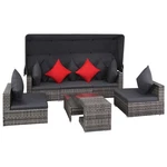 Patio Furniture Set Conversation Sectional Sofa With Table Rattan Vidaxl New. Price: $298.99.
