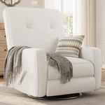 Recliner Chair 360 Swivel Glider Adjustable Backrest Footrest Beige Linen Garvee New. Price: $514.99.