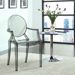 Modway Transparent Modern Crystal Dining Accent Armchair Smoke New. Price: $238.50.