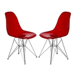 Leisuremod Cresco Modern Eiffel Base Dining Side Chair Red Set Of 2 New. Price: $178.59.