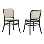 Modway Winona 18.5" Rattan And Elm Wood Dining Side Chair Black (set Of 2) New. Price: $345.01.