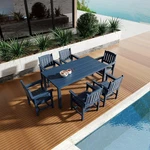 Polywood Patio Dining Set, Outdoor Table And Chairs W/umbrella Hole New. Price: $799.99.