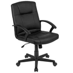 Flash Furniture Fundamentals Mid Back Leather Office Swivel Chair In Black New. Price: $124.14.