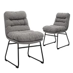 Canglong Modern Accent Kitchen Chairs With Fabric Soft Padded Back Set 2 Gray Used. Price: $155.13.