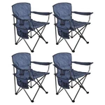 Four Seasons Courtyard Oversized Padded Seat Folding Arm Chairs, 4 Pack, Blue New. Price: $139.99.