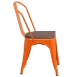Flash Furniture Metal Stackable Dining Side Chair Orange New. Price: $160.99.