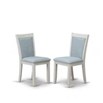 MZC0T15 Dining Room Chairs Set Of 2 - Baby Blue Linen Fabric Seat And High... New. Price: $169.93.
