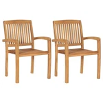 Vidaxl Set Of 2 Stacking Patio Dining Chairs Solid Teak Wood; Indoor/outdoor New. Price: $248.83.