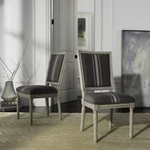 Safavieh Buchanan 19''H French Brasserie Linen Rect Side Chair Grey / Beige New. Price: $426.66.
